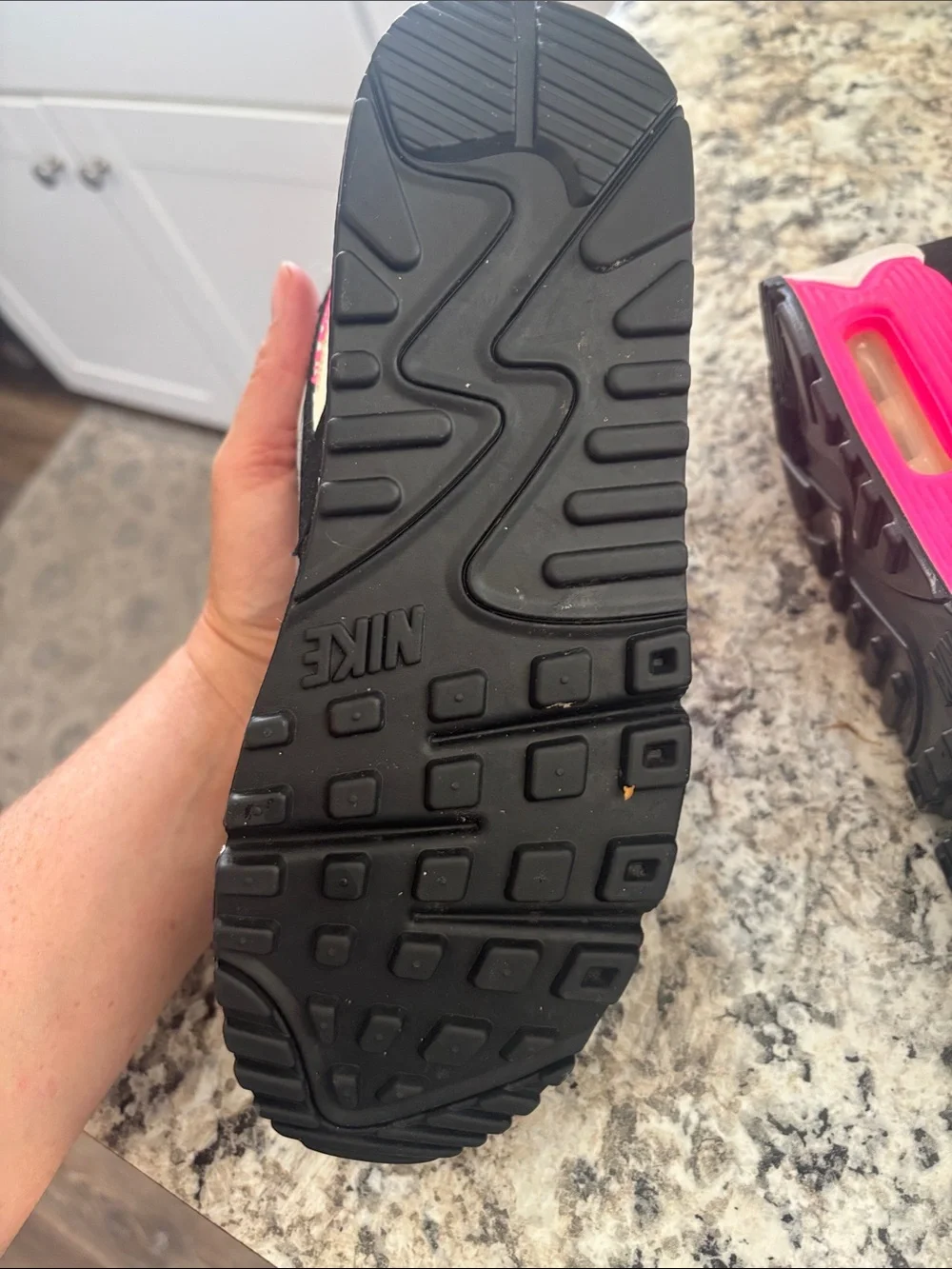 Nike Air Max White Black Hot Pink Athletic Sneakers